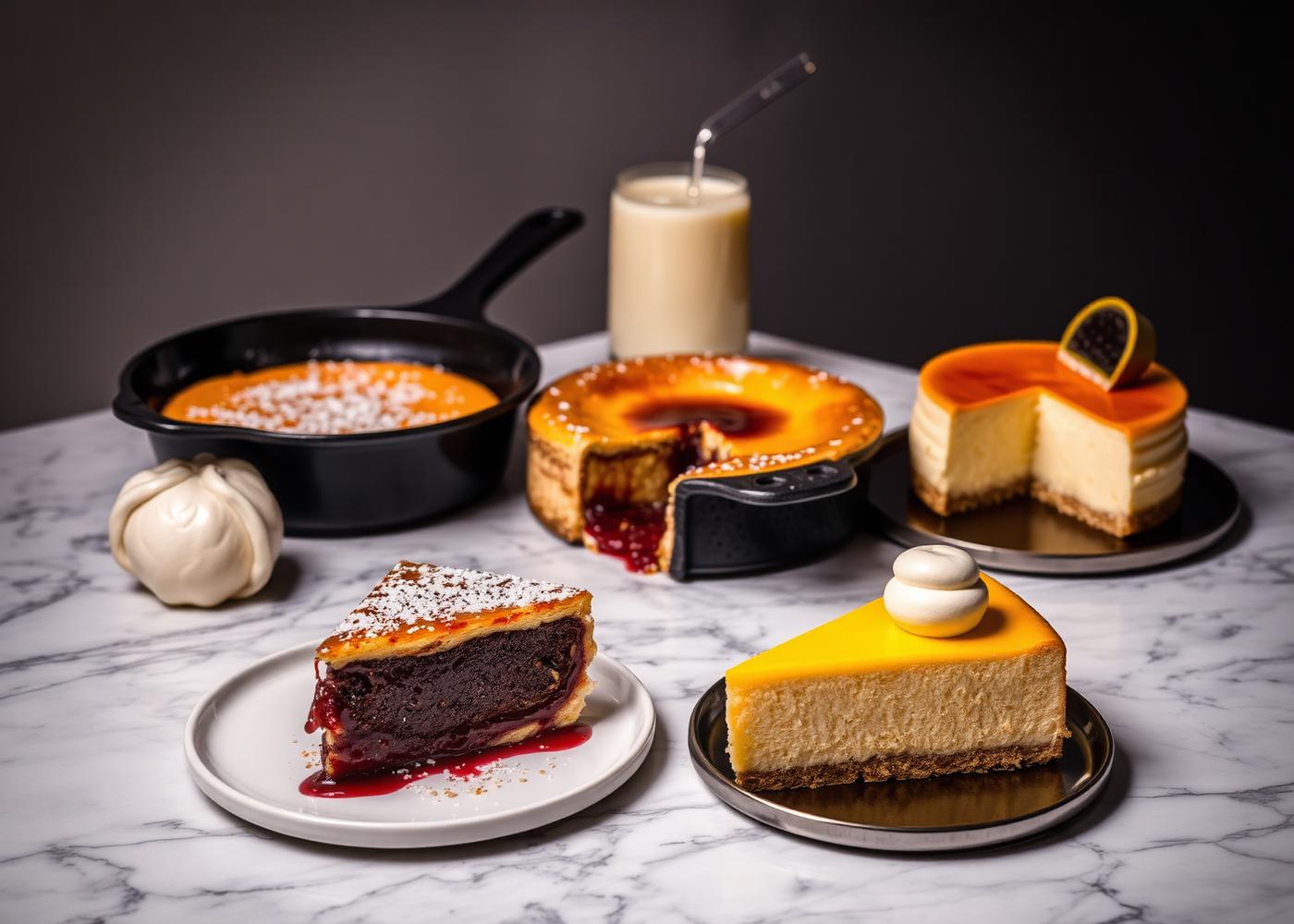 Kunafa, molten lava cake and cheesecake from the Koffee Net dessert menu